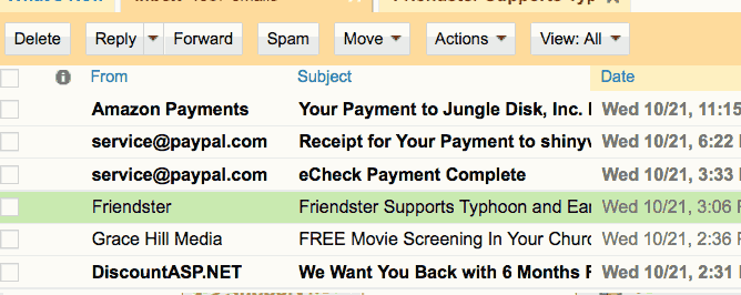 Email from Friendster
