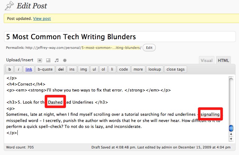 Dashed underlines